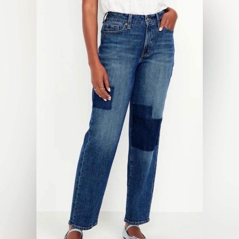 Old Navy high-rise OG loose secret-smooth pockets size 22 color block style